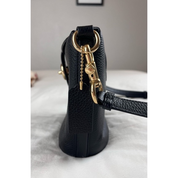 COACH Black Pebble Leather Addie Crossbody - Picture 8 of 13